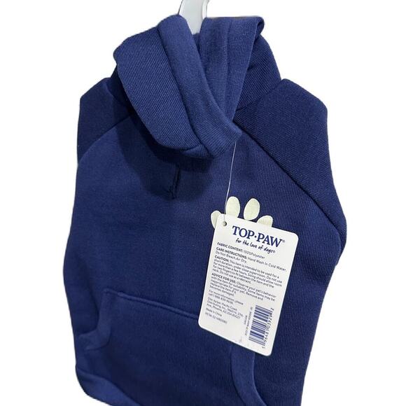 Top Paw® Paw Print Dog Navy Hoodie Sweatshirt - XS - Picture 8 of 8